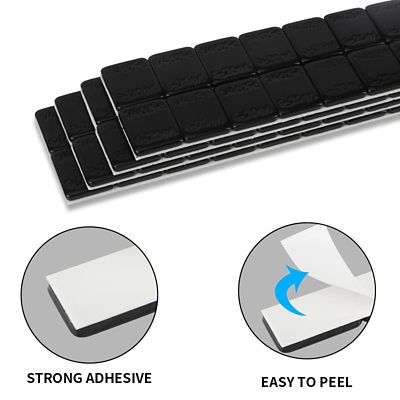 Image showing  1/4 oz. 0.25 oz. Black, Adhesive Stick on Wheel Weights, 72 oz. /Box, 8 pk.