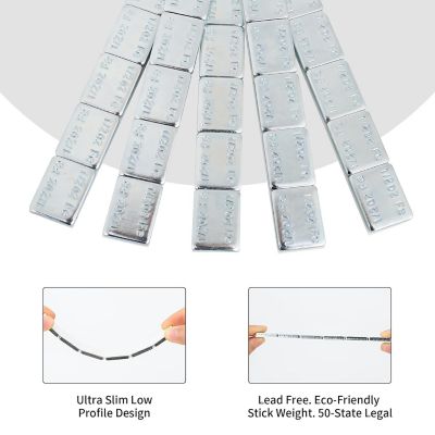 Image showing  1/2 oz. 0.5 oz. Zinc, Adhesive Stick on Wheel Weights Low Profile, 72 oz. /Box, 8 pk.