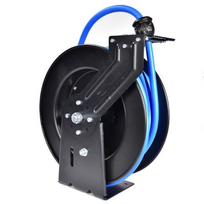 Image showing  Retractable Air Hose Reel, 1/2 in. in. x 50 ft. Wall Mount Auto Rewind Hose-Reel, Industrial Grade