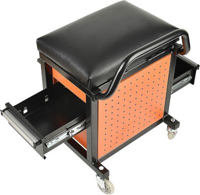 Image showing  Padded Heavy Duty Creeper Seat With Extra Storage, 300 lb. Capacity With Drawers