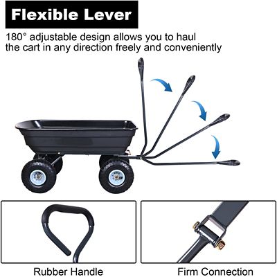 Image showing  4 cu. ft. 600 lb. Capacity Dump Garden Cart