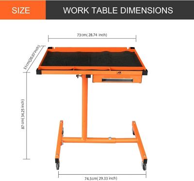 Image showing  Heavy-Duty Adjustable Work Table, Orange, 200 lb.