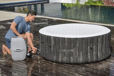 Image showing 5 th Bestway SaluSpa Bahamas 2 to 4 Person Inflatable Hot Tub with 120 Airjets & Energysense Cover