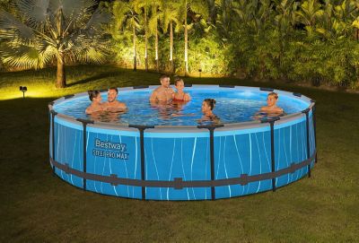 Image showing  Steel Pro MAX 15 ft. x 42 in. Led Round Pool Set