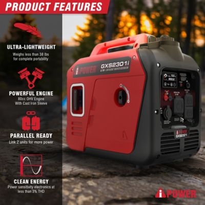 Image showing  2300-Watt Gas Ultra-Weight Inverter Generator with 80cc OHV Engine and CO Sensor Shutdown