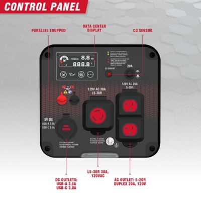 Image showing  2300-Watt Gas Ultra-Weight Inverter Generator with 80cc OHV Engine and CO Sensor Shutdown