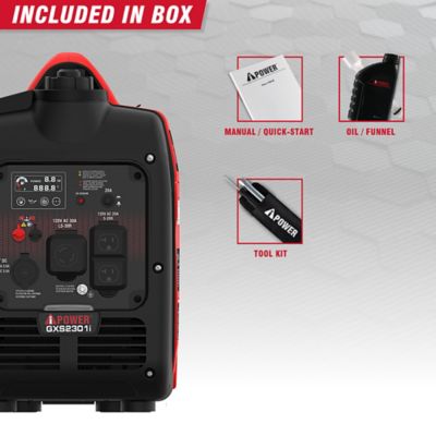 Image showing 5 th A-iPower 2300-Watt Gas Ultra-Weight Inverter Generator with 80cc OHV Engine and CO Sensor Shutdown
