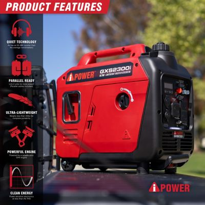 Image showing  2300W Gas Ultra-Weight Inverter Generator with 80cc OHV Engine, CO Sensor & Wheel Kit
