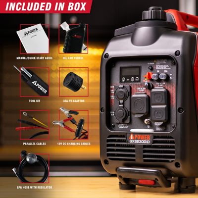 Image showing 6 th A-iPower 2300 W Gas and Propane Ultra Light-Weight Inverter Generator with 80cc OHV Engine and CO Sensor