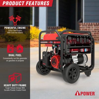 Image showing  4000W Gas & Propane Portable Generator with 223cc OHV Engine and CO Sensor