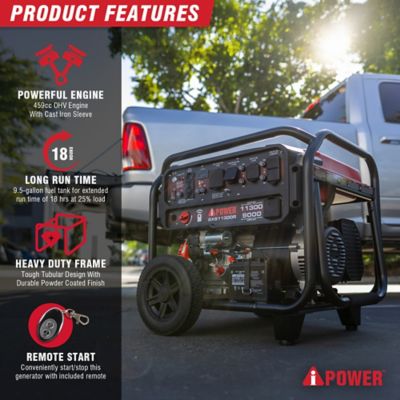 Image showing  9000W Remote Start Gas Powered Portable Generator with 459cc OHV Engine and CO Sensor Shutdown