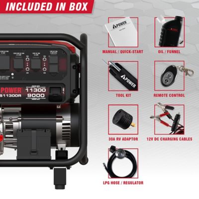 Image showing  9000W Remote Start Gas Powered Portable Generator with 459cc OHV Engine and CO Sensor Shutdown
