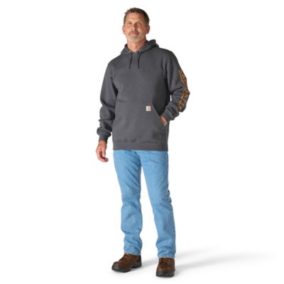 Image showing  Men's Loose Fit Midweight Logo Sleeve Graphic Sweatshirt