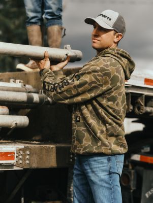 Image showing 7 th Carhartt Men's Loose Fit Midweight Logo Sleeve Graphic Sweatshirt