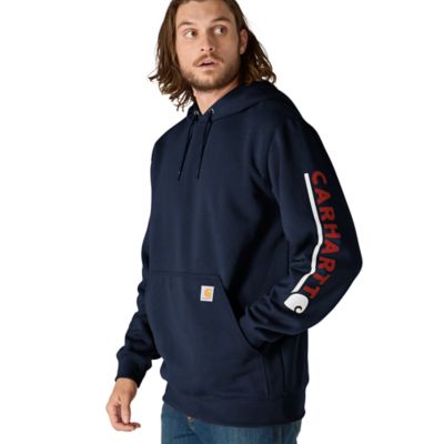 Image showing  Men's Loose Fit Midweight Logo Sleeve Graphic Sweatshirt