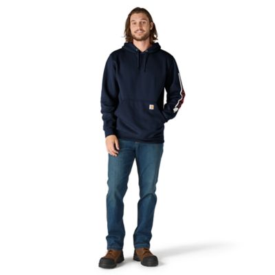 Image showing  Men's Loose Fit Midweight Logo Sleeve Graphic Sweatshirt