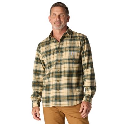 Carhartt Men's Hamilton Rugged Flex Relaxed Fit Midweight Flannel Long-Sleeve Plaid Shirt
