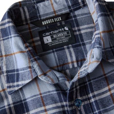 Image showing 8 th Carhartt Men's Hamilton Rugged Flex Relaxed Fit Midweight Flannel Long-Sleeve Plaid Shirt