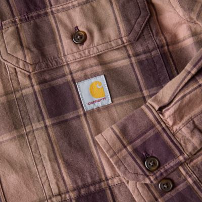 Image showing 2 th Carhartt Men's Fort Loose Fit Midweight Chambray Long-Sleeve Plaid Shirt