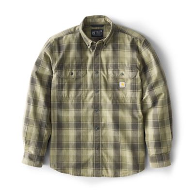 Carhartt Men's Fort Loose Fit Midweight Chambray Long-Sleeve Plaid Shirt