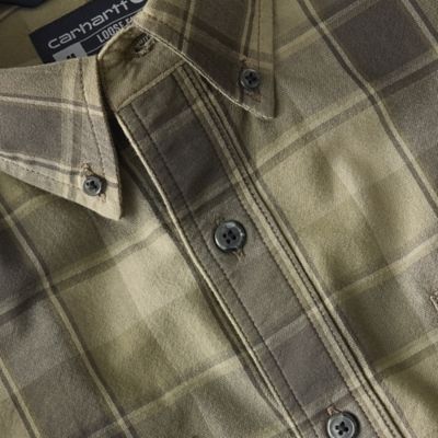 Image showing  Men's Fort Loose Fit Midweight Chambray Long-Sleeve Plaid Shirt