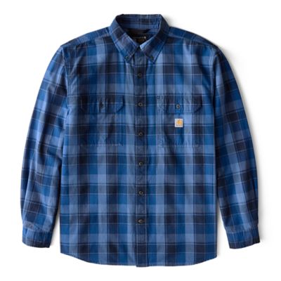 Image showing  Men's Fort Loose Fit Midweight Chambray Long-Sleeve Plaid Shirt