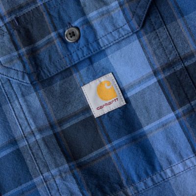 Image showing  Men's Fort Loose Fit Midweight Chambray Long-Sleeve Plaid Shirt