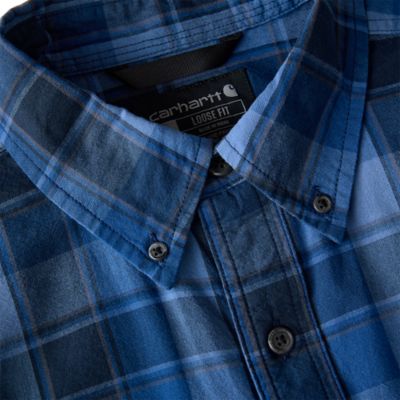 Image showing  Men's Fort Loose Fit Midweight Chambray Long-Sleeve Plaid Shirt