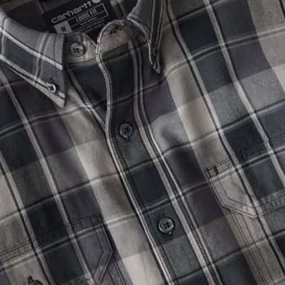 Image showing  Men's Fort Loose Fit Midweight Chambray Long-Sleeve Plaid Shirt