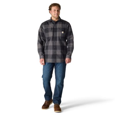 Image showing 3 th Carhartt Men's Loose Fit Heavyweight Flannel Long-Sleeve Plaid Shirt