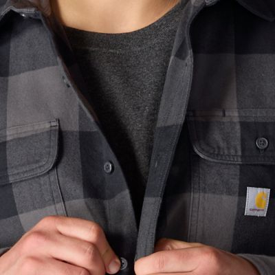 Image showing 6 th Carhartt Men's Loose Fit Heavyweight Flannel Long-Sleeve Plaid Shirt