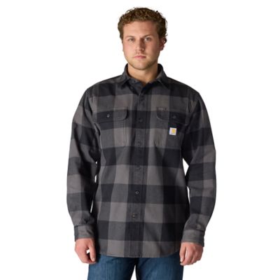 Image showing  Men's Loose Fit Heavyweight Flannel Long-Sleeve Plaid Shirt