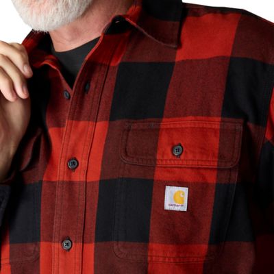 Image showing 3 th Carhartt Men's Loose Fit Heavyweight Flannel Long-Sleeve Plaid Shirt