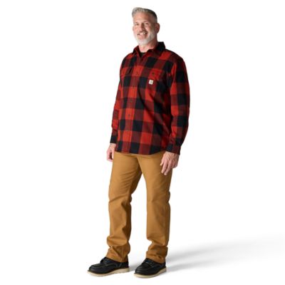Image showing 4 th Carhartt Men's Loose Fit Heavyweight Flannel Long-Sleeve Plaid Shirt