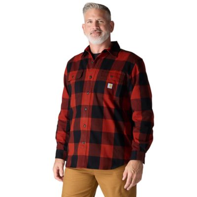 Image showing  Men's Loose Fit Heavyweight Flannel Long-Sleeve Plaid Shirt