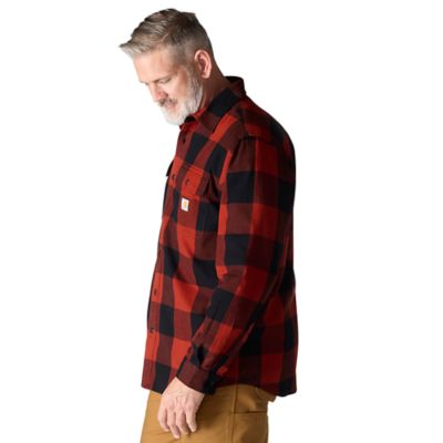 Image showing  Men's Loose Fit Heavyweight Flannel Long-Sleeve Plaid Shirt