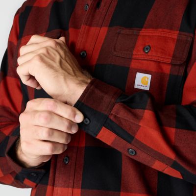 Image showing 6 th Carhartt Men's Loose Fit Heavyweight Flannel Long-Sleeve Plaid Shirt