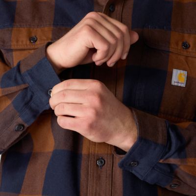 Image showing 5 th Carhartt Men's Loose Fit Heavyweight Flannel Long-Sleeve Plaid Shirt