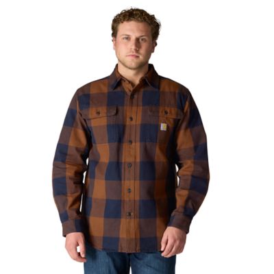Image showing  Men's Loose Fit Heavyweight Flannel Long-Sleeve Plaid Shirt