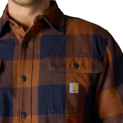 Image showing  Men's Loose Fit Heavyweight Flannel Long-Sleeve Plaid Shirt