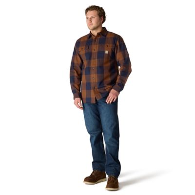 Image showing  Men's Loose Fit Heavyweight Flannel Long-Sleeve Plaid Shirt