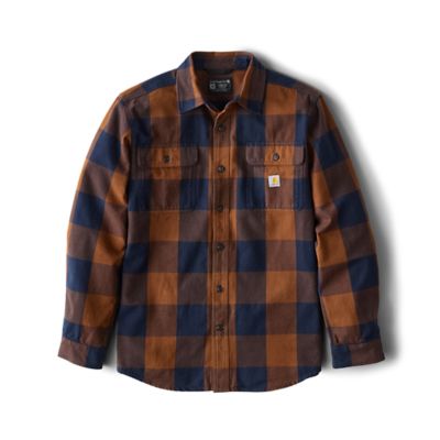 Image showing 0 th Carhartt Men's Loose Fit Heavyweight Flannel Long-Sleeve Plaid Shirt