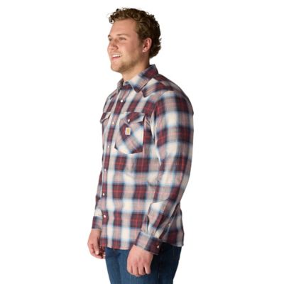 Image showing 4 th Carhartt Men's Rugged Flex Montana Relaxed Fit Lightweight Snap-Front Plaid Collared Long-Sleeve Work Shirt