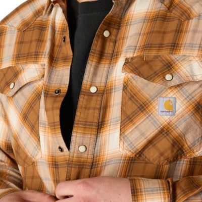 Image showing 6 th Carhartt Men's Rugged Flex Montana Relaxed Fit Lightweight Snap-Front Plaid Collared Long-Sleeve Work Shirt