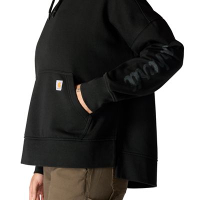 Image showing  Women's Oversized-Fit Midweight Hooded Heart Graphic Sweatshirt