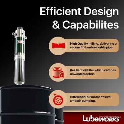 Image showing 5 th Lubeworks Air-Powered Oil Transfer Drum Pump, 7.4 GPM