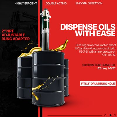 Image showing  Double Action Oil Transfer Drum Pump, 6.6 GPM