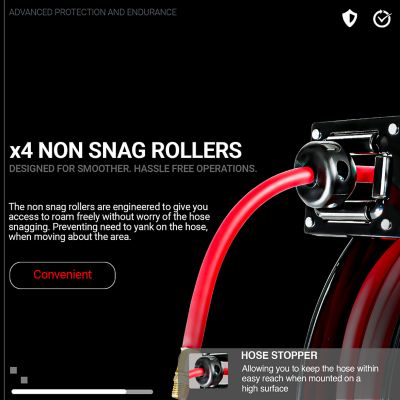 Image showing  3/8 in. x 80 ft. Industrial Retractable Air Hose Reel