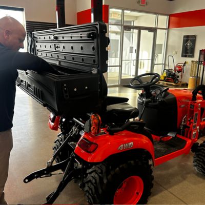 Image showing 5 th DU-HA ROPS Tractor Mounted Toolbox fits a 2017-2025 Kubota BX1880, BX2380, and BX2680