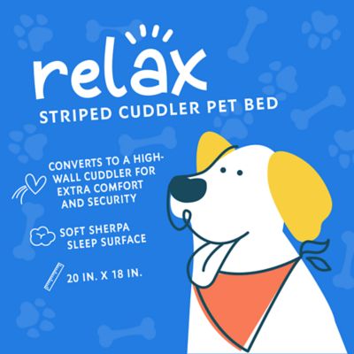 Image showing  Yarn-Dyed Striped Cuddler Dog Bed, 20 x 18in.